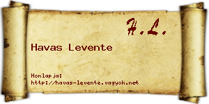Havas Levente névjegykártya